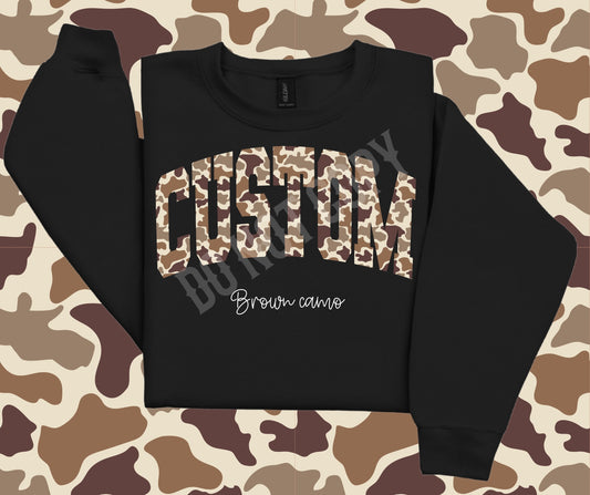 Custom brown camo varsity