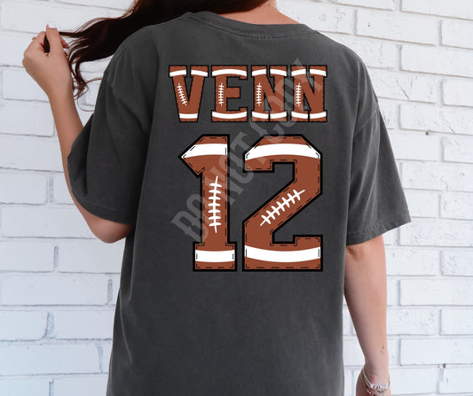 Football custom name and number