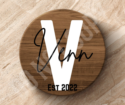 Transfer only- custom name, initial, wedding year