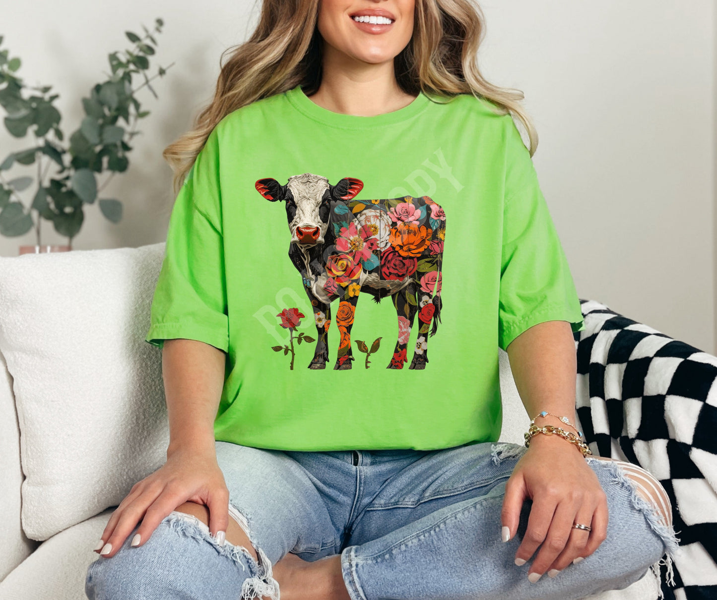 Floral cow