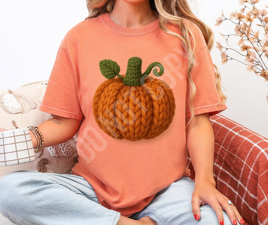Faux knit pumpkin