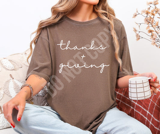Thanks + giving white