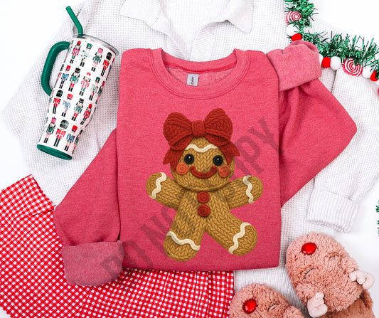 Faux knit gingerbread man