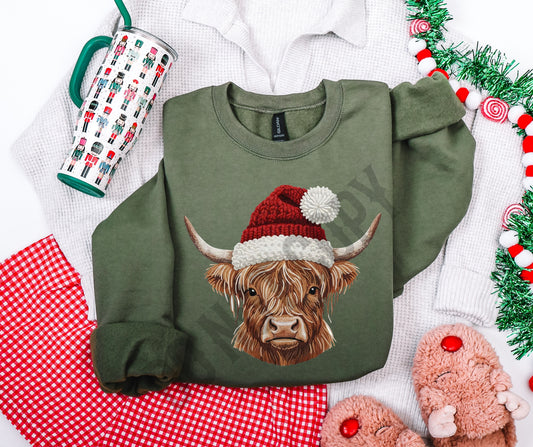 Cow faux knit