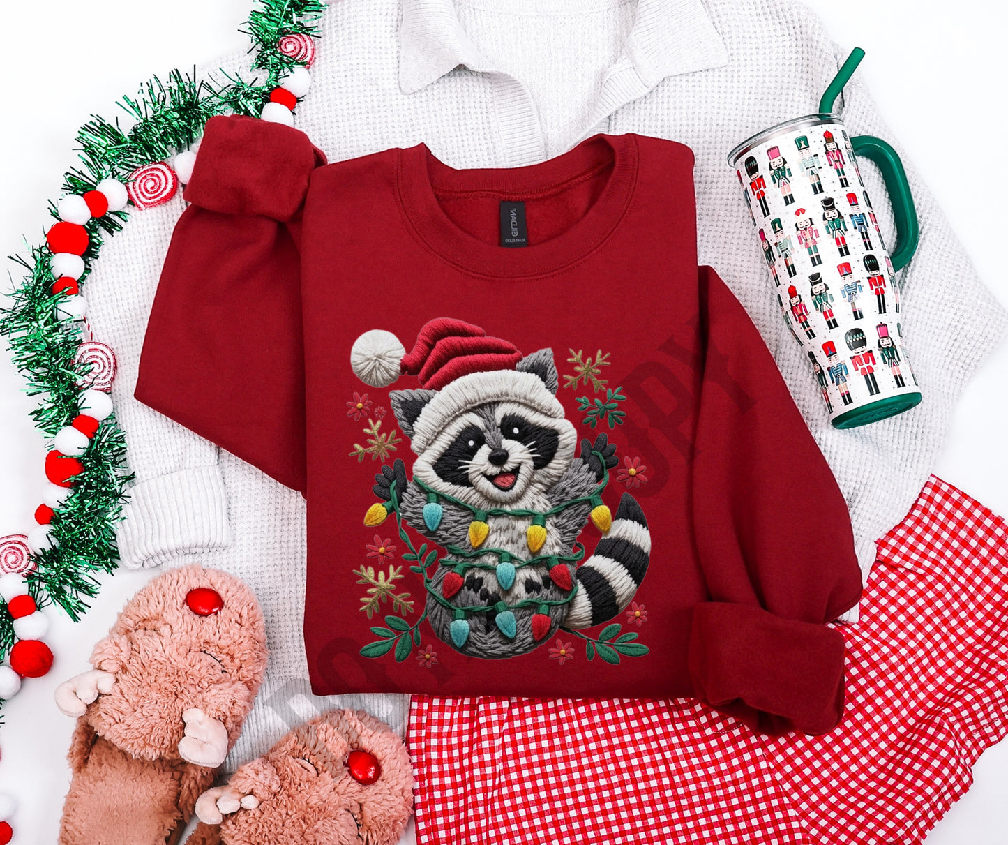 Raccoon faux knit