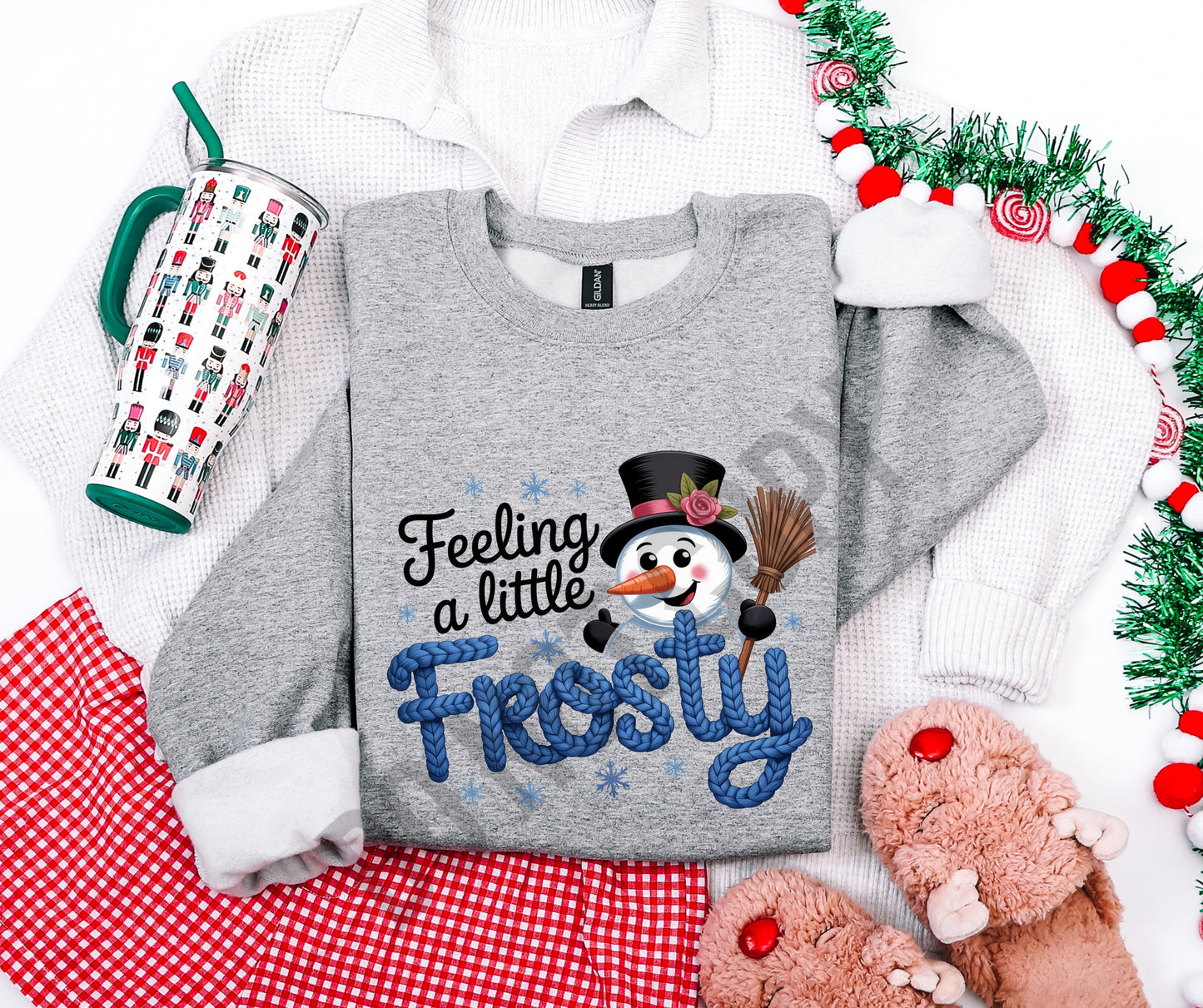 Frosty faux knit