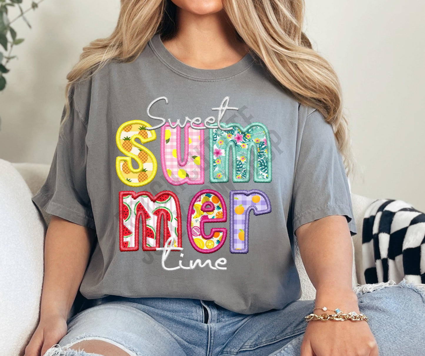 Sweet summer time faux embroidery