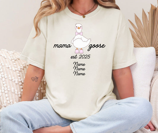 Custom Mother’s Day goose pink bow