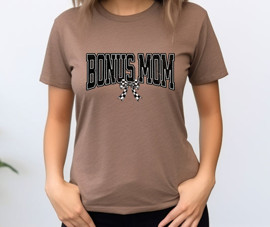 Bonus Mom Checkered Bow