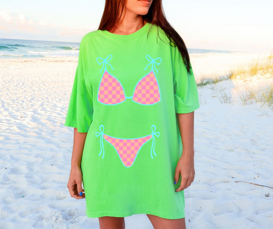 Bikini set pink orange blue