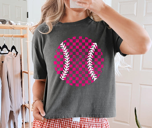 Pink baseball softball distress