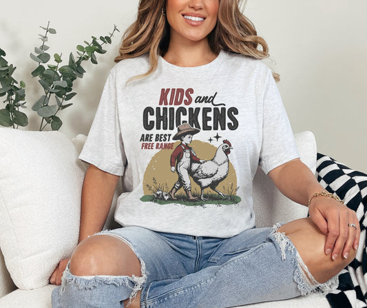 Kids and chickens